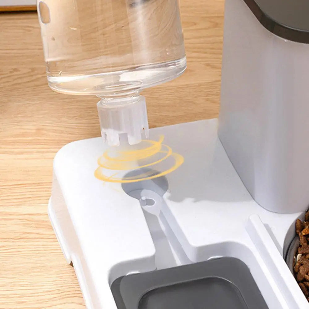 Cat Feeder And Water Dispenser Non-Slip Automatic Drinking Bottle Detachable