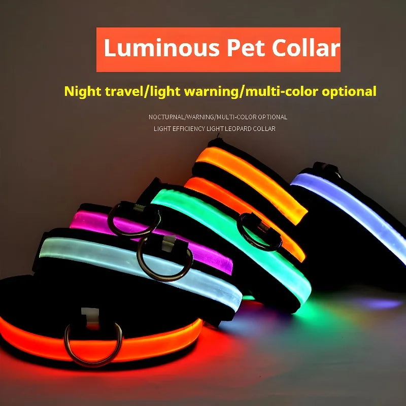 Nylon LED Night Safety Flashing Glow In The Dark Pet Dog Leash