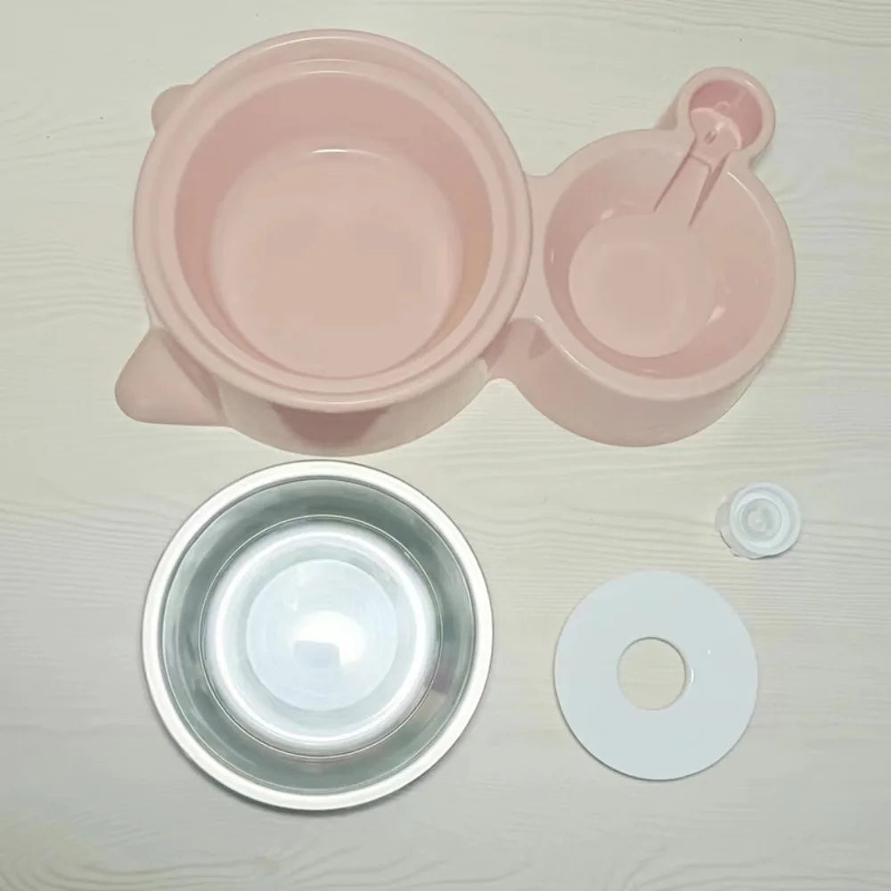 New 2-in-1 Cat Bowl Water Dispenser Automatic Water Storage