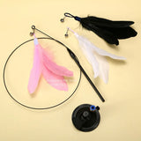 Cat Toy Cat Teaser Stick With Bell Extended Rod Suction Cup