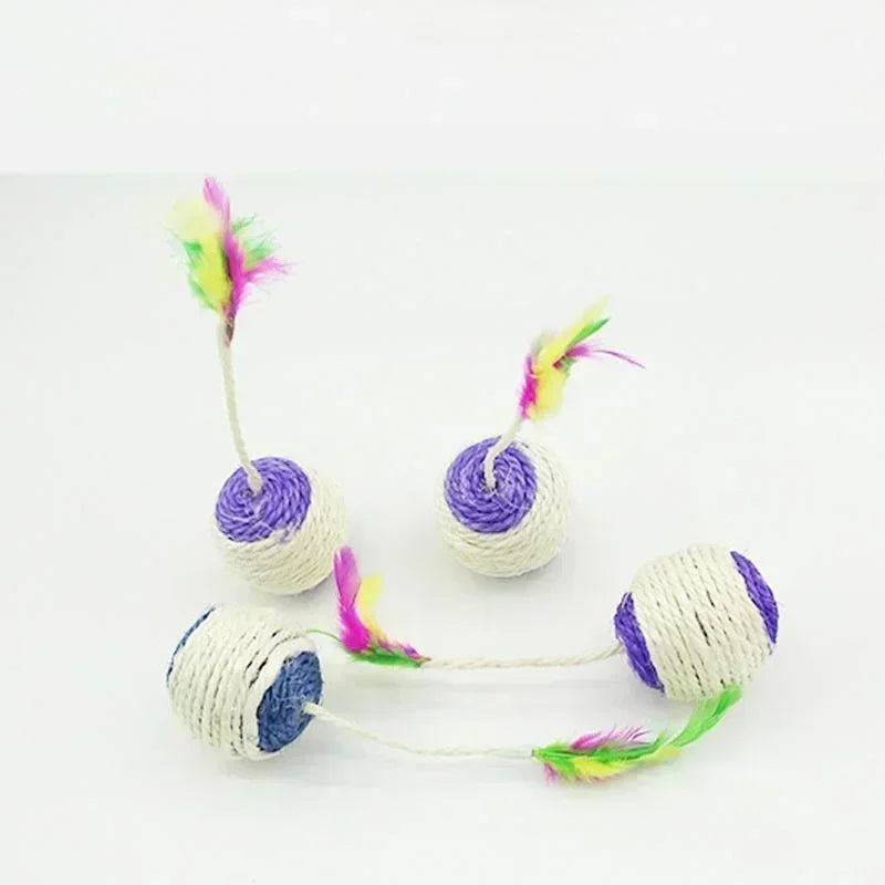 1Pc Cat Toy Sisal Scratching Ball Training Interactive Toy for Kitten