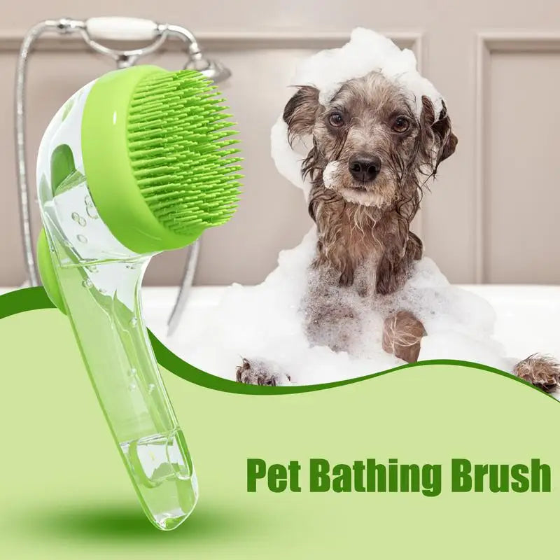 Pets Washing Shampoo Brush With Soap Dispenser Soft Silicone Pet Grooming