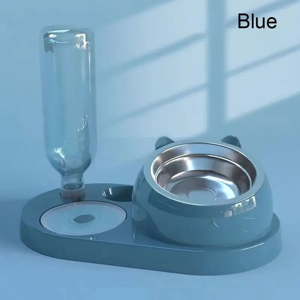 Pet Food Bowl Food Container with Waterer Pet Waterer Feeder
