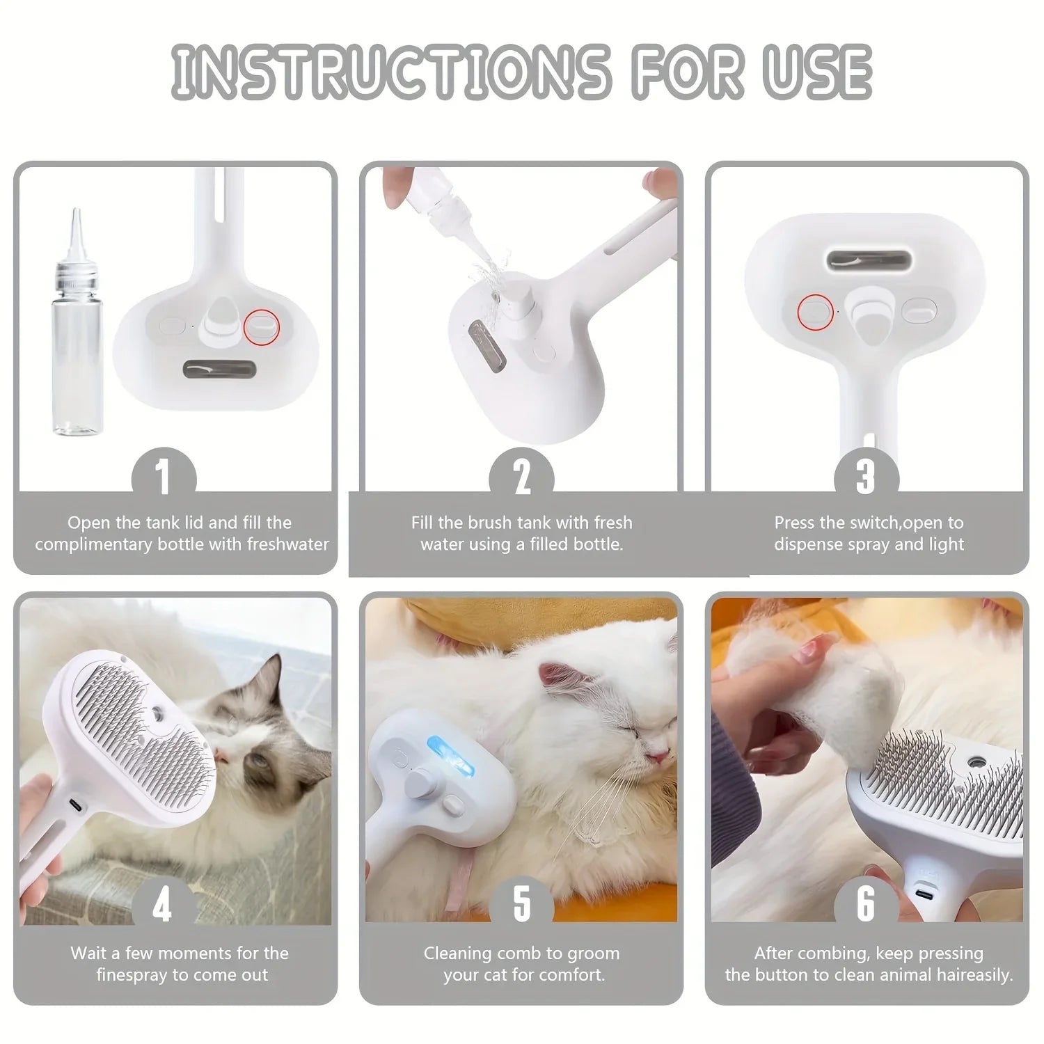 Pet Hair Remover Cleaning Brush Cats Grooming Accessories