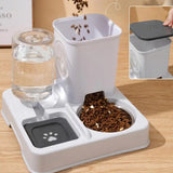 Cat Feeder And Water Dispenser Non-Slip Automatic Drinking Bottle Detachable