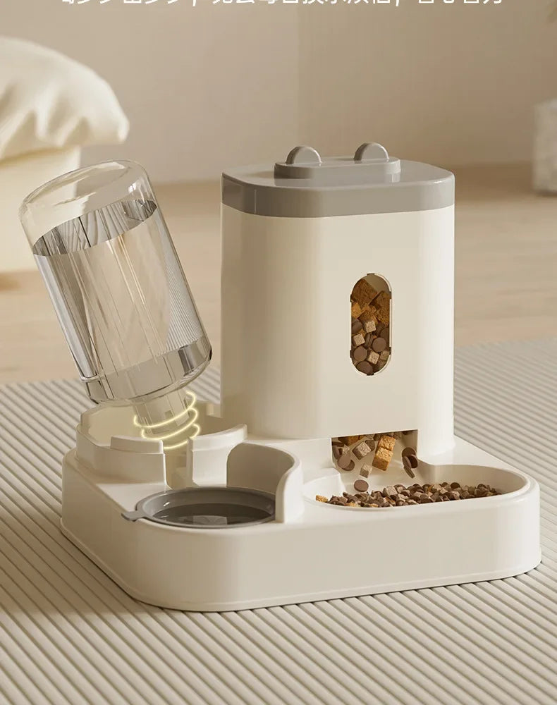 Cat  Automatic Feeder Food Bowl With Water Fountain