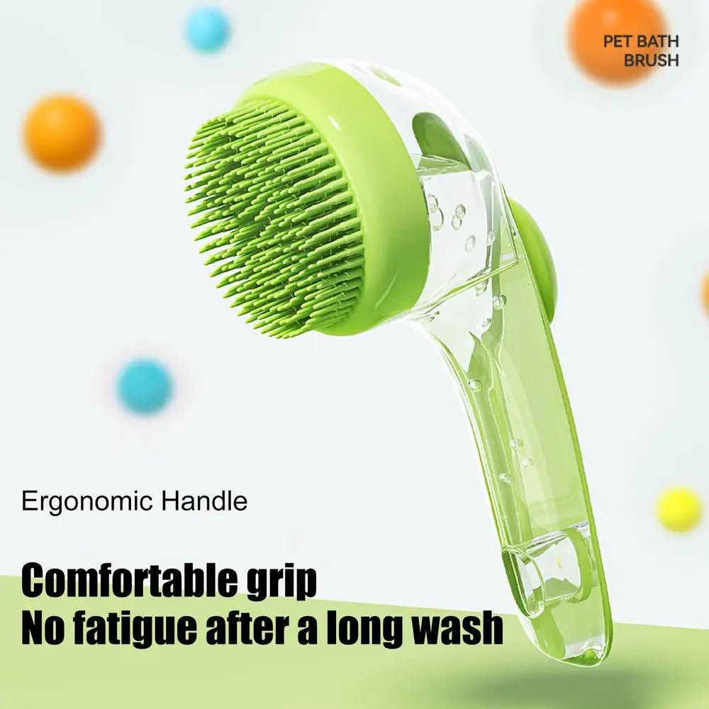 Pets Washing Shampoo Brush With Soap Dispenser Soft Silicone Pet Grooming