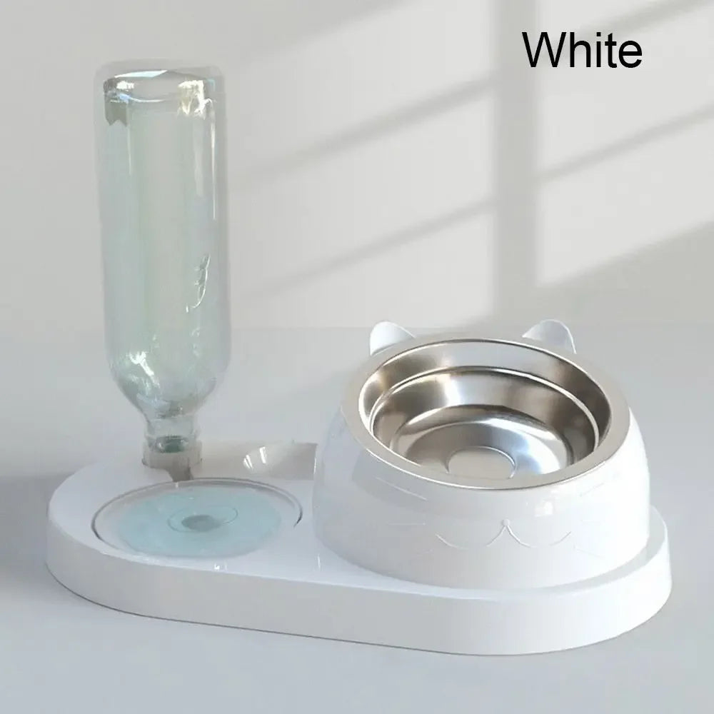 Pet Food Bowl Food Container with Waterer Pet Waterer Feeder