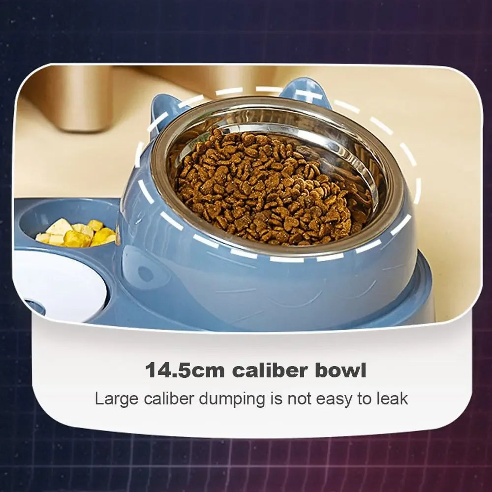 Pet Food Bowl Food Container with Waterer Pet Waterer Feeder