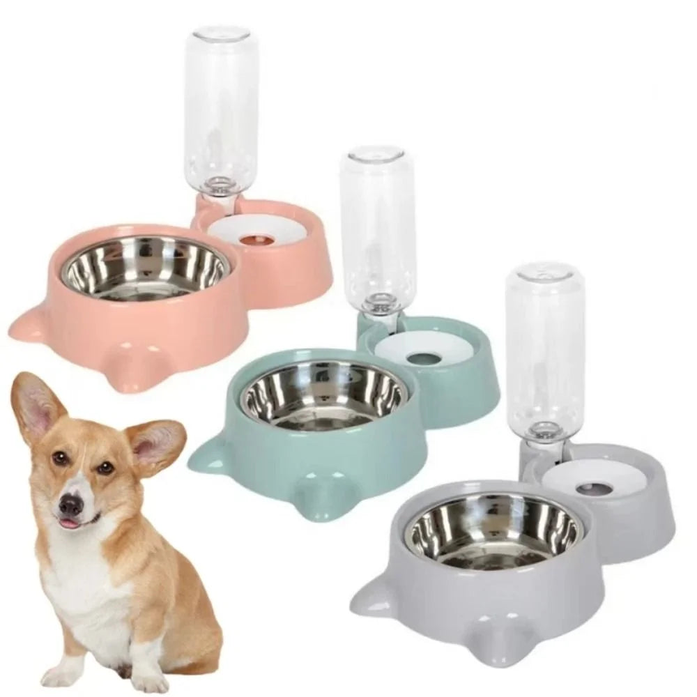 New 2-in-1 Cat Bowl Water Dispenser Automatic Water Storage