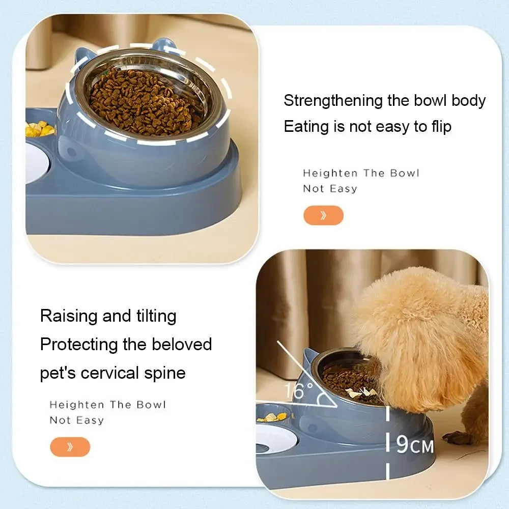 Pet Food Bowl Food Container with Waterer Pet Waterer Feeder