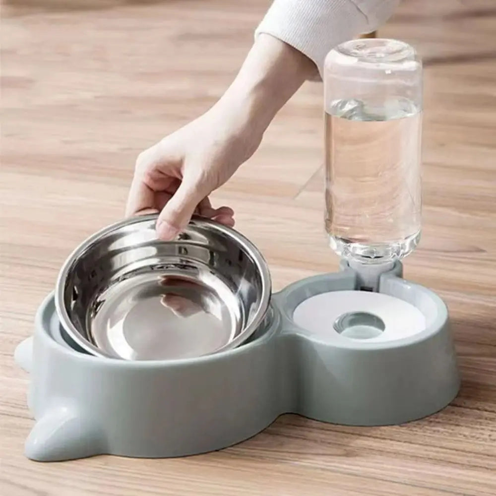 New 2-in-1 Cat Bowl Water Dispenser Automatic Water Storage